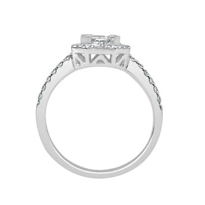 Mosaic Brilliance: 14K White Gold Natural Diamond Engagement Ring (0.50 ct)