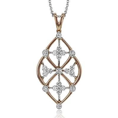 Exquisite 18 Karat Two-Tone Necklace with 0.44ct Natural Diamond