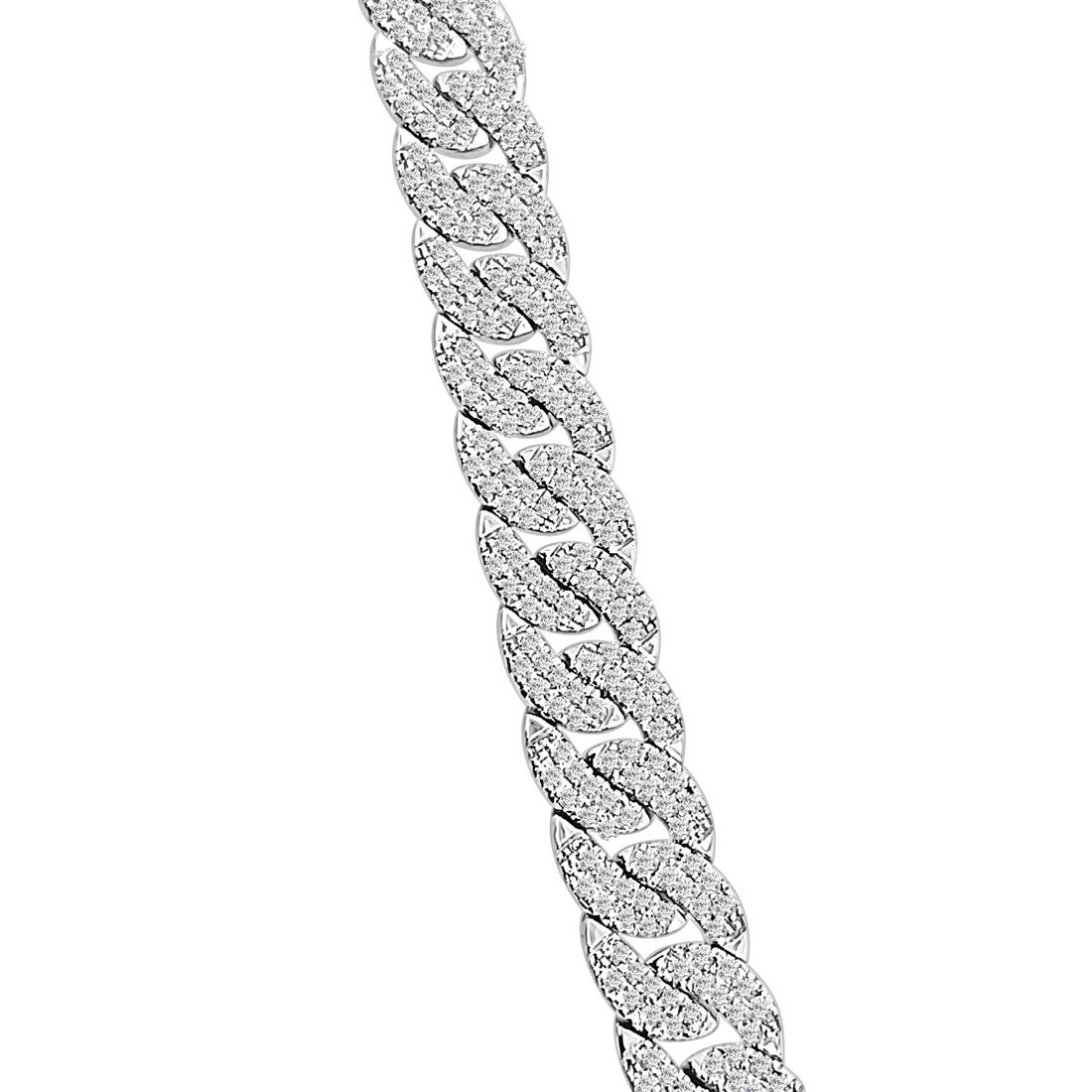 14K White Gold Pave Link Bracelet with 1.69 Carats of Natural Diamonds