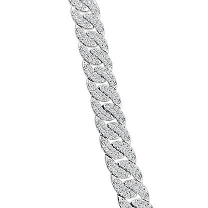 14K White Gold Pave Link Bracelet with 1.69 Carats of Natural Diamonds