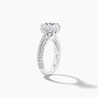 Platinum Diamond Bridge Engagement Mounting with Peek-a-boo Diamond Band