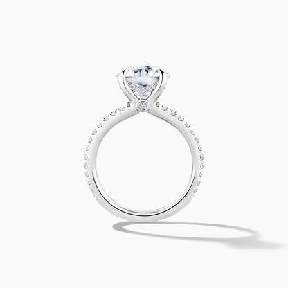 Platinum Diamond Bridge Engagement Mounting with Peek-a-boo Diamond Band