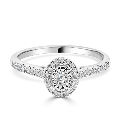 Sure, how about: 14K White Gold Oval Prong Set Natural Diamond Engagement Ring - 0.25 ct