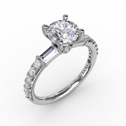 Sure! How about Elegant 14 Karat White Gold Engagement Mounting?