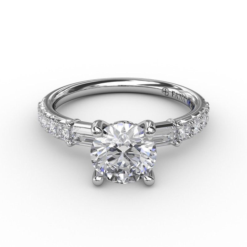 14 Karat White Gold Diamond Engagement Mounting