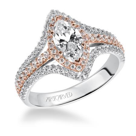 14 Karat Two-Tone Engagement Mounting - Timeless Elegance