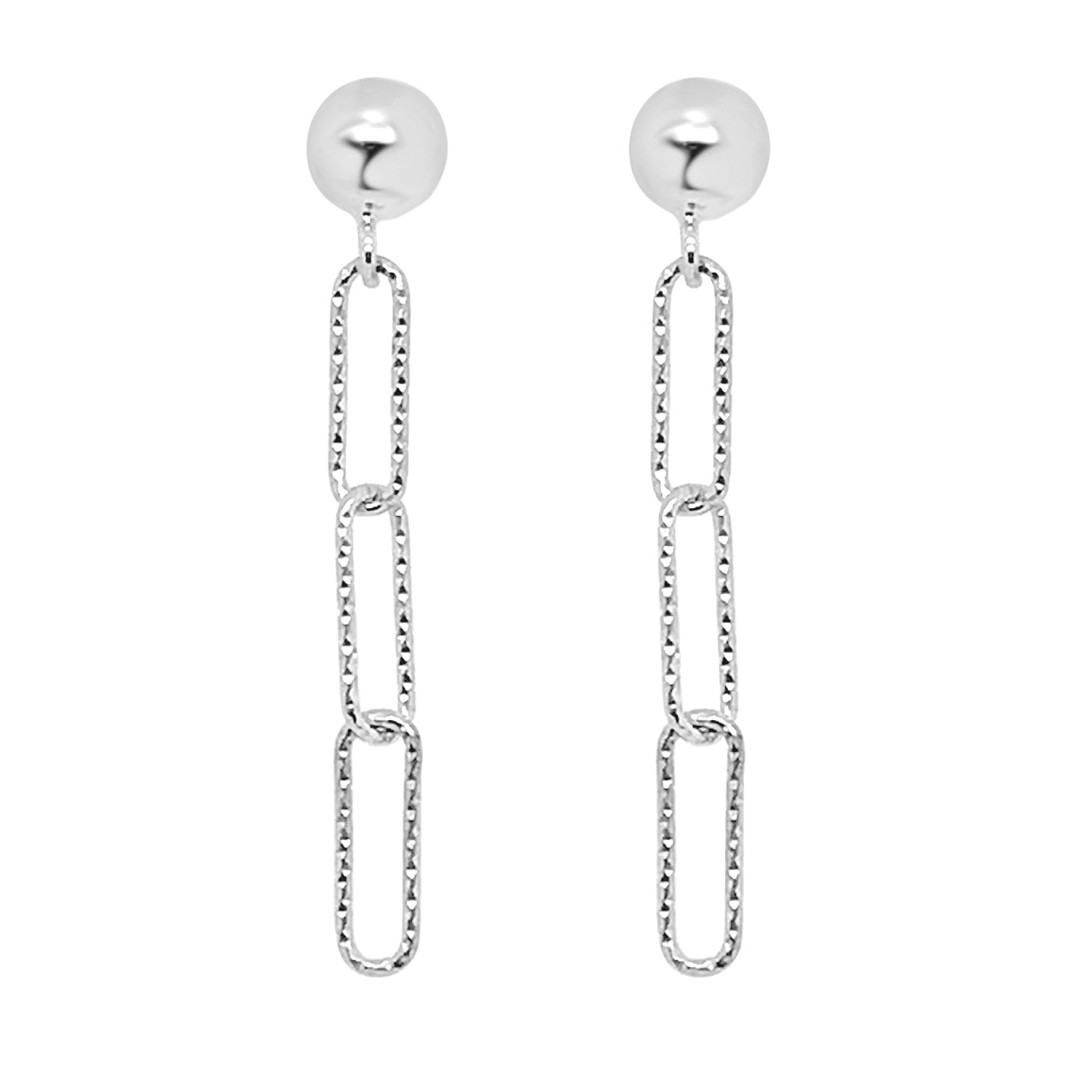 Sterling Silver DC Paperclip Link Earrings