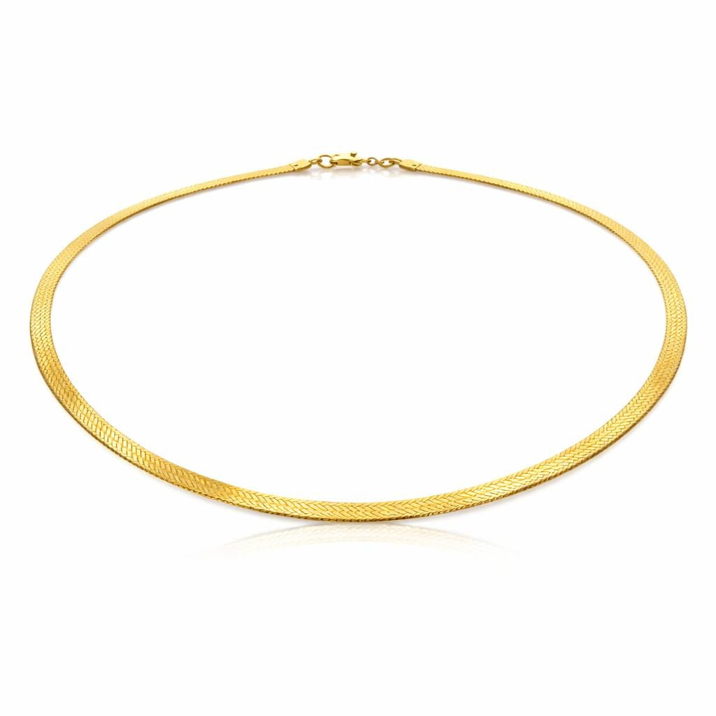 Estate Herringbone Chain in 14 Karat Yellow Gold