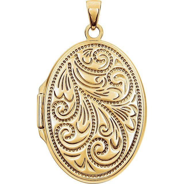 Oval Pendant Necklace - Gold Plated Sterling Silver