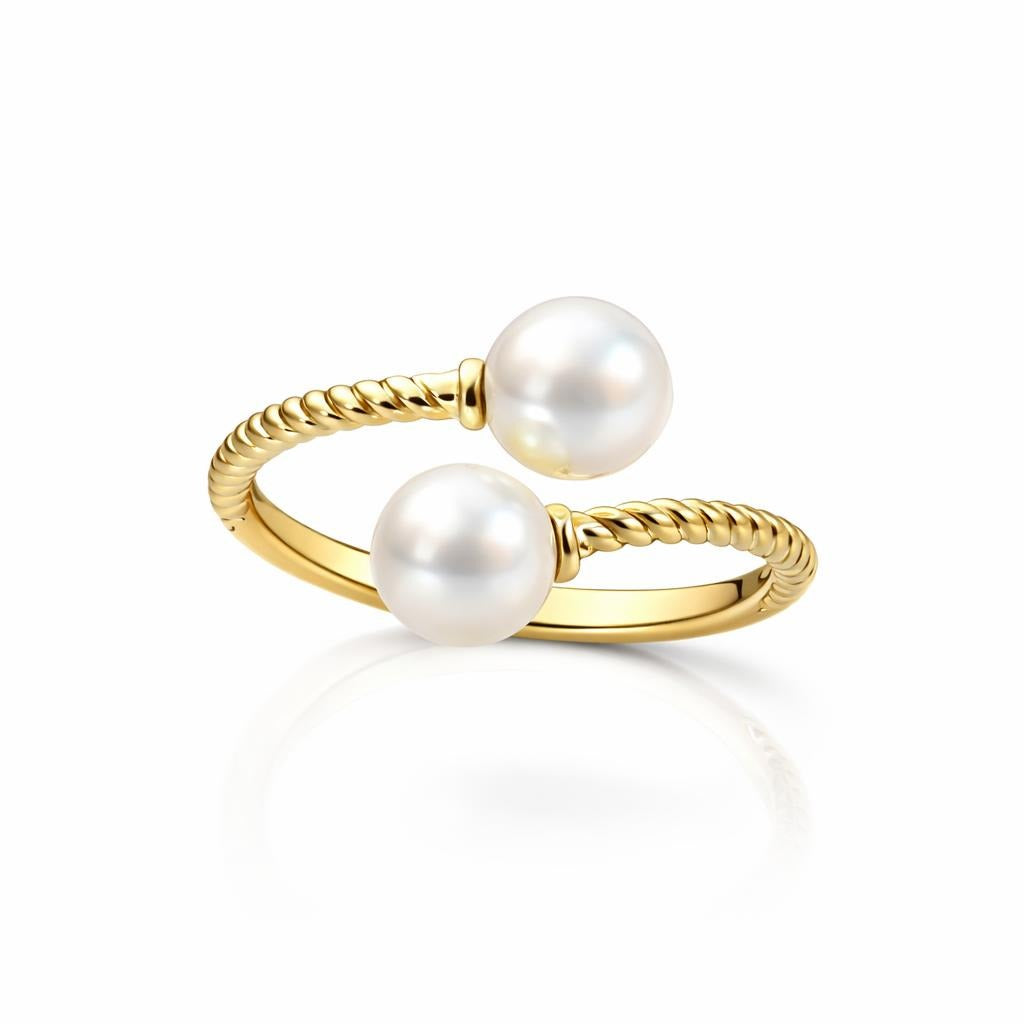 Double Pearl Split Ring