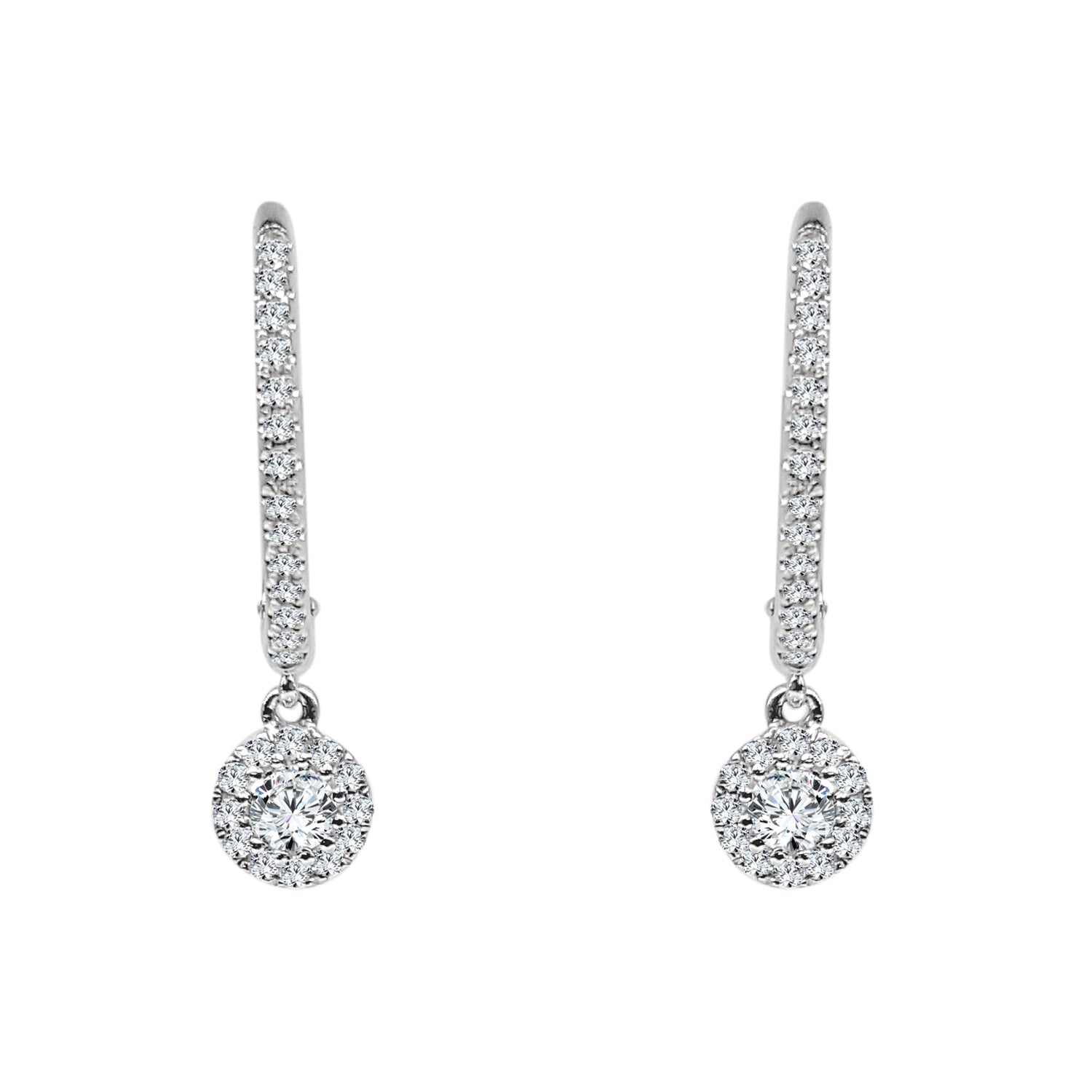 Dazzling 14 Karat White Gold Earrings with 0.30 Carat Natural Diamond