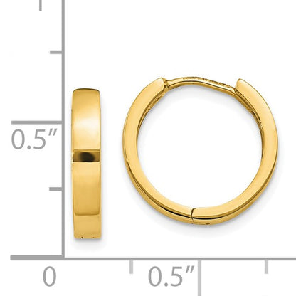 14 Karat Yellow Gold Round Hinged Hoop Earrings