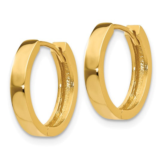 14 Karat Yellow Gold Round Hinged Hoop Earrings