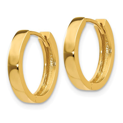14 Karat Yellow Gold Round Hinged Hoop Earrings