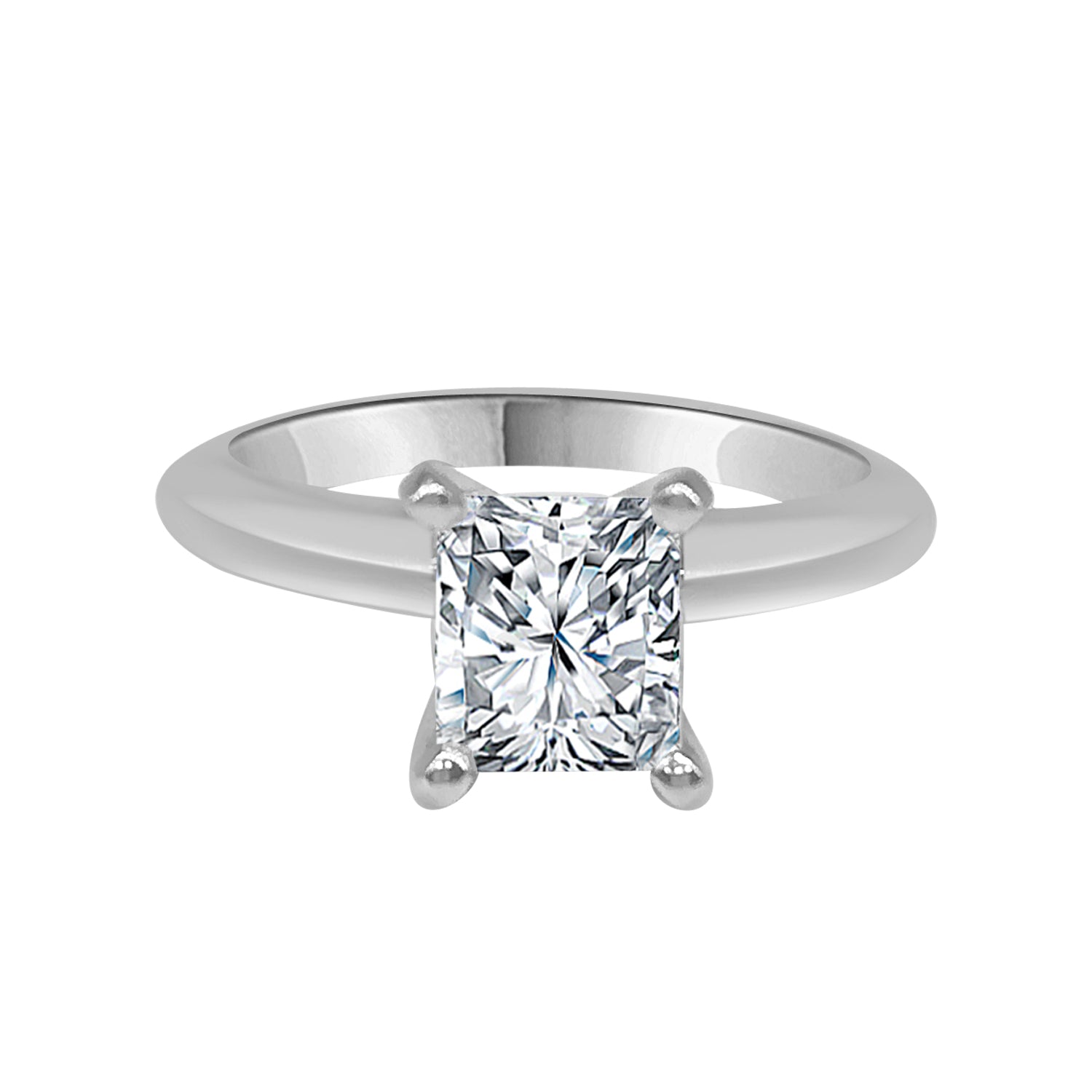 14 Karat White Gold Lab Diamond Princess Shape Engagement Ring - 1.00 Carat