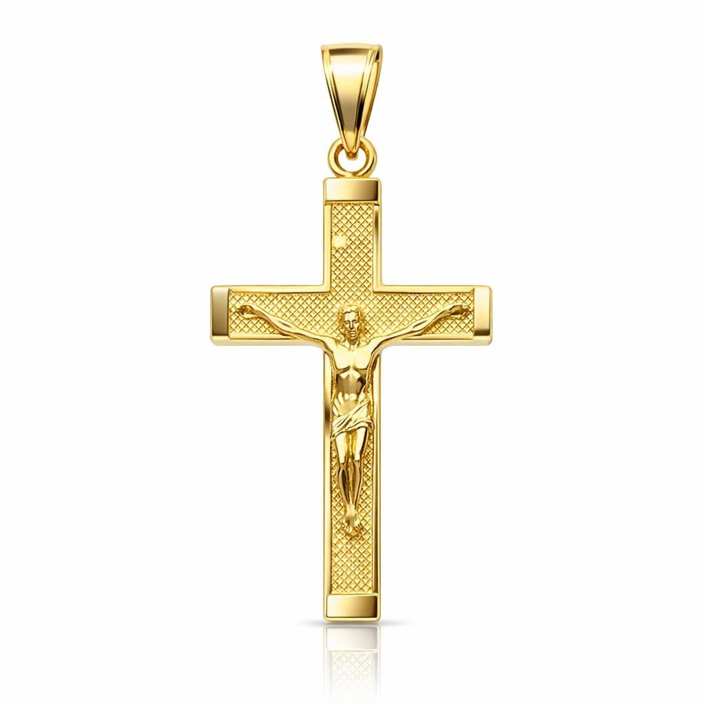 10 Karat Yellow Gold Reversible Crucifix Necklace