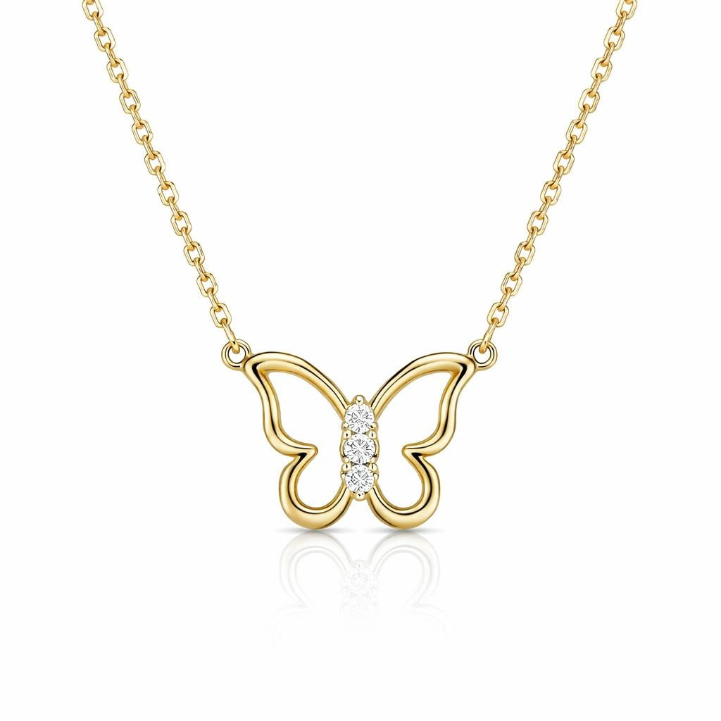 10 Karat Yellow Gold Butterfly Necklace