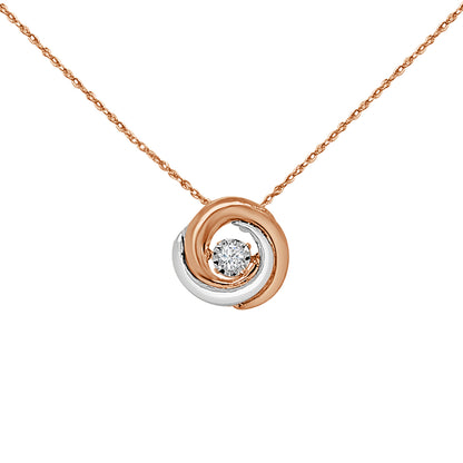 Sure! How about Round Intertwined 10 Karat Two-Tone Necklace with Natural Diamond - 0.08 Carat?