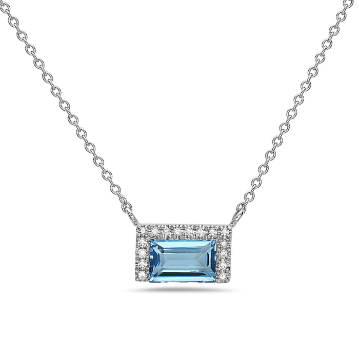 14 Karat Yellow Gold Necklace with Stunning Blue Topaz gemstone, 0.62 Carats
