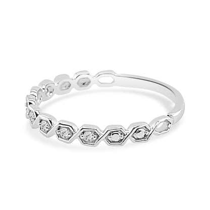 Sure, how about: 10K White Gold Natural Diamond Wedding Band - 0.08 carats
