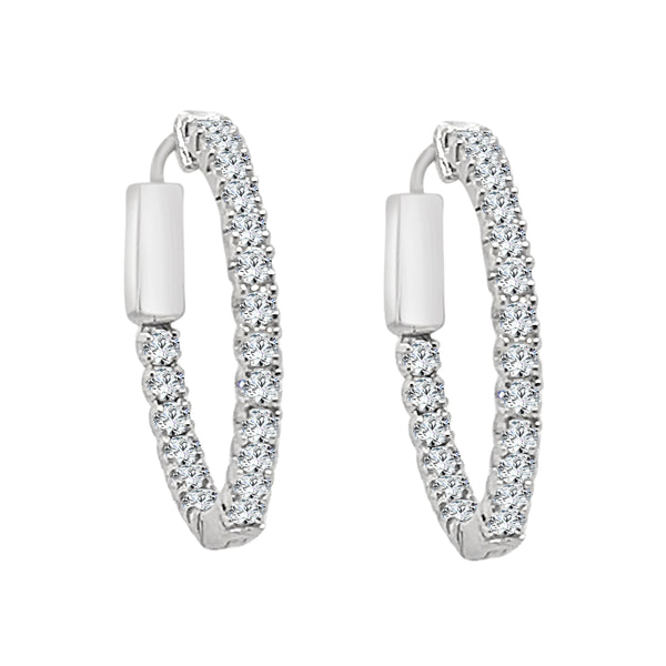 0.75ct Natural Diamond Inside Out Earrings in 14 Karat White Gold