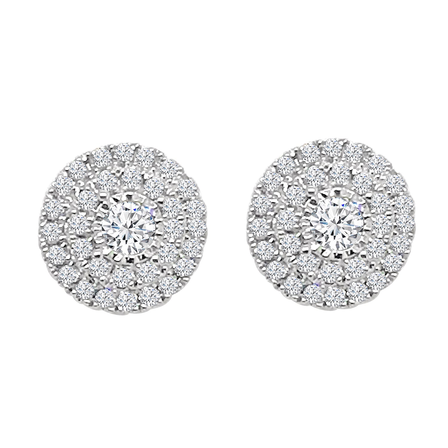 Sure! How about: 10K White Gold Illusion Double Halo Earrings with 0.75 Carat Natural Diamond?