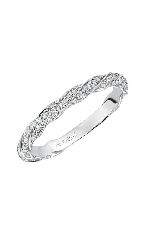 Twisted 14 Karat White Gold Wedding Band with Natural 0.41 Diamond