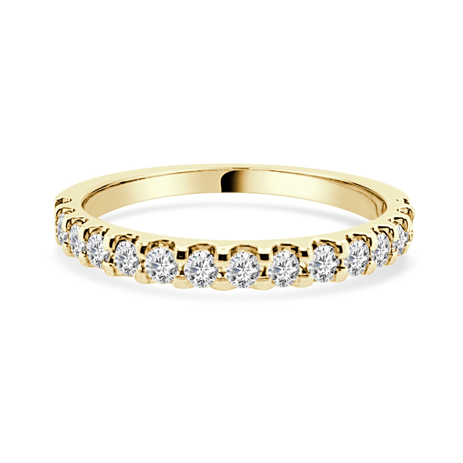 14K Yellow Gold Wedding Band with Natural 0.50 Carat Diamond