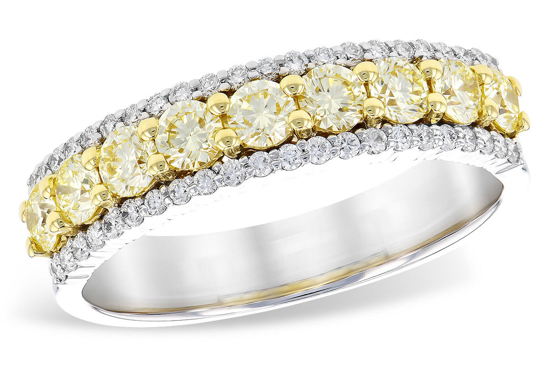 14 Karat Two-Tone Yellow Diamond Ring with 0.80ct