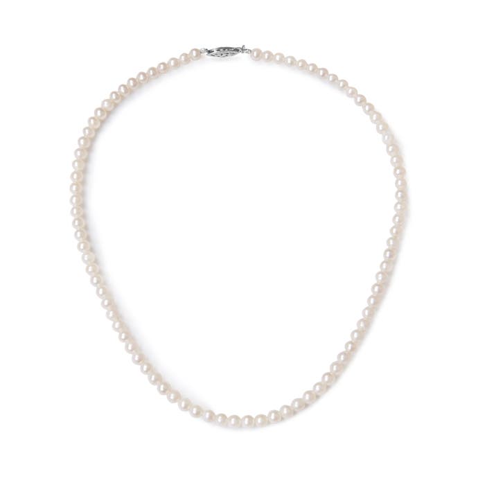 14 Karat White Gold Pearl Necklace