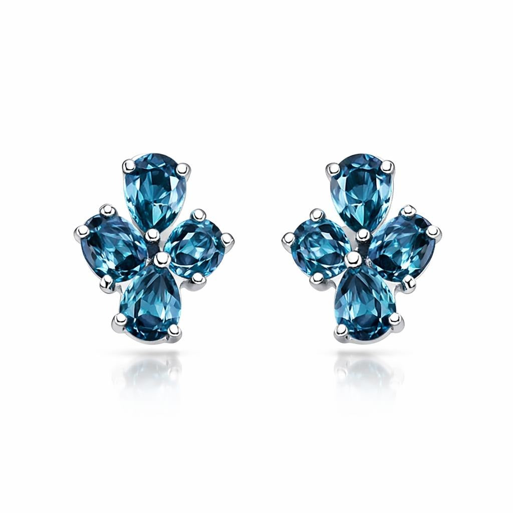 Cluster London Blue Earrings
