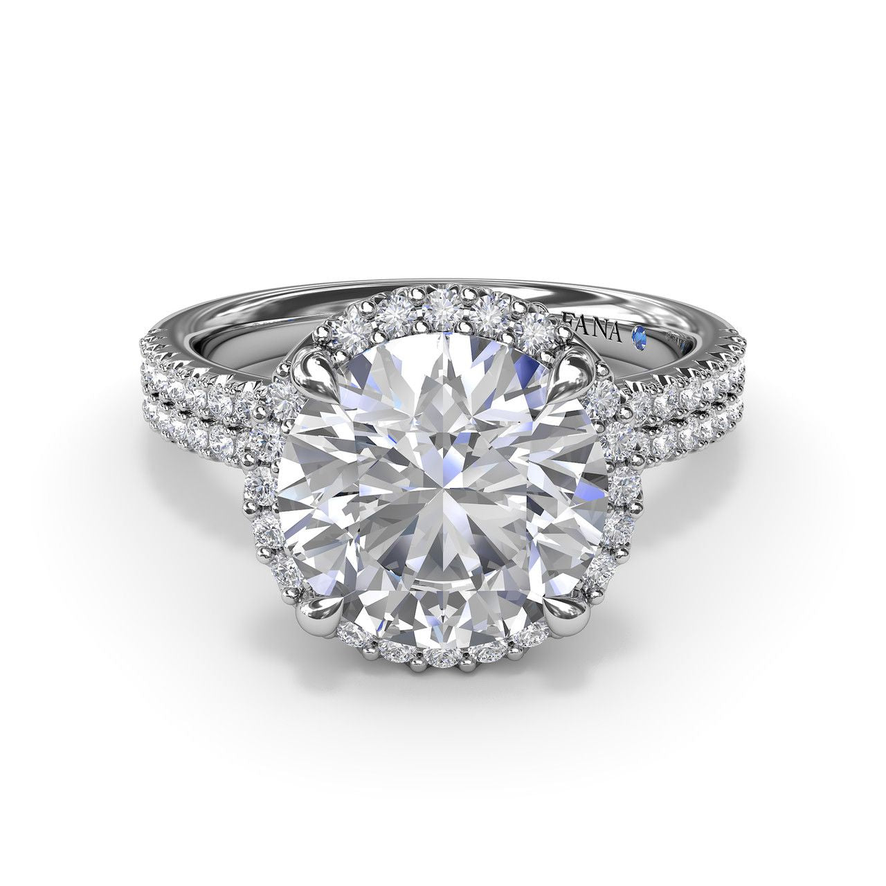 Sure! How about 14 Karat White Gold Double Row Round Engagement Mounting?