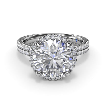 Sure! How about 14 Karat White Gold Double Row Round Engagement Mounting?