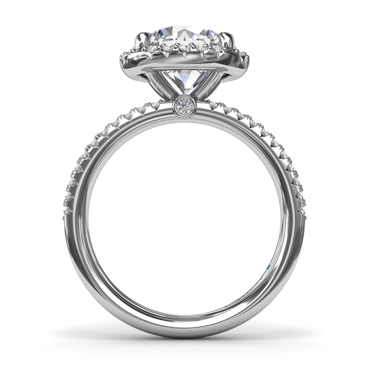 Sure! How about 14 Karat White Gold Double Row Round Engagement Mounting?