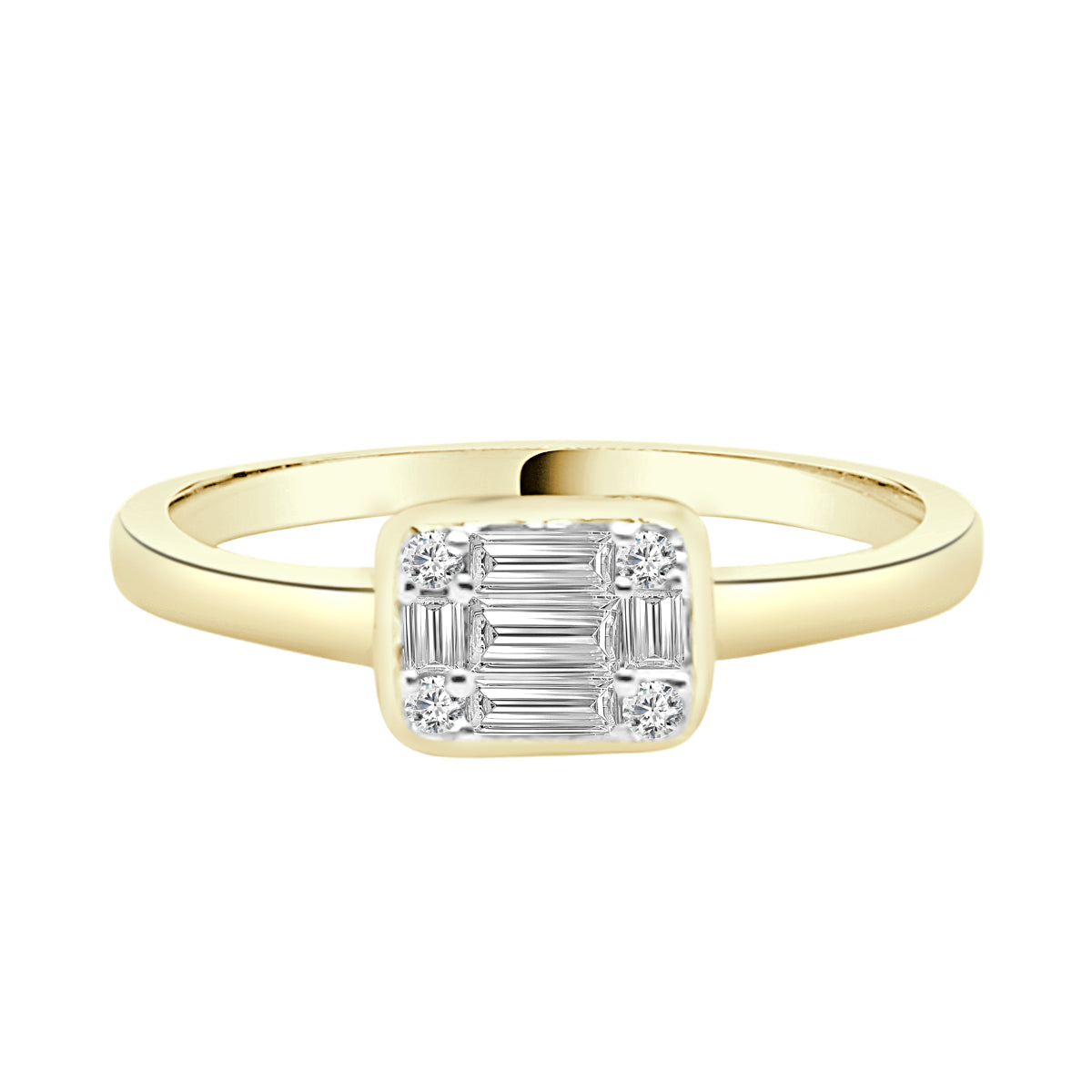 Mosaic Diamond Ring in 14 Karat Yellow Gold - 0.24 Carats
