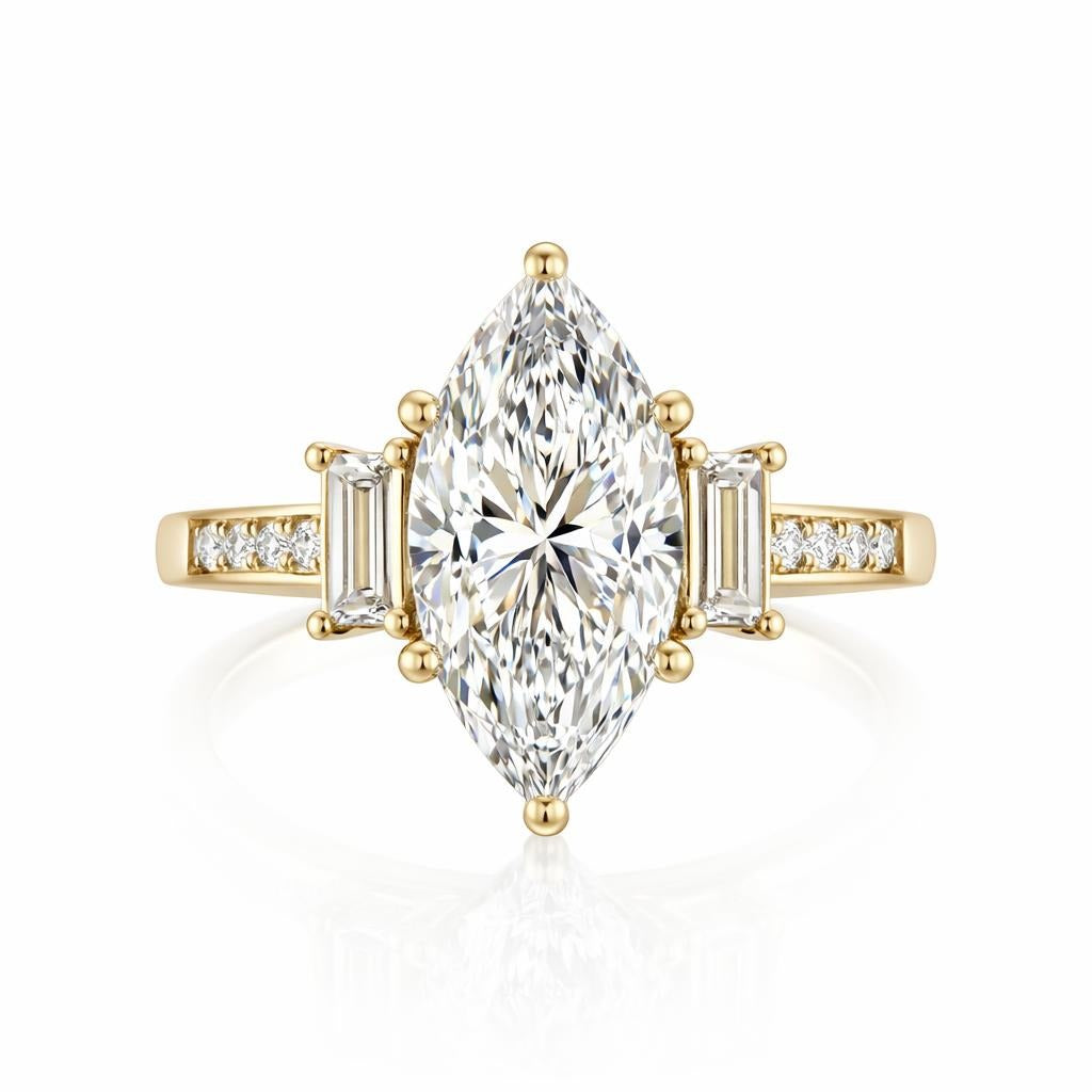14 Karat Yellow Gold Engagement Ring