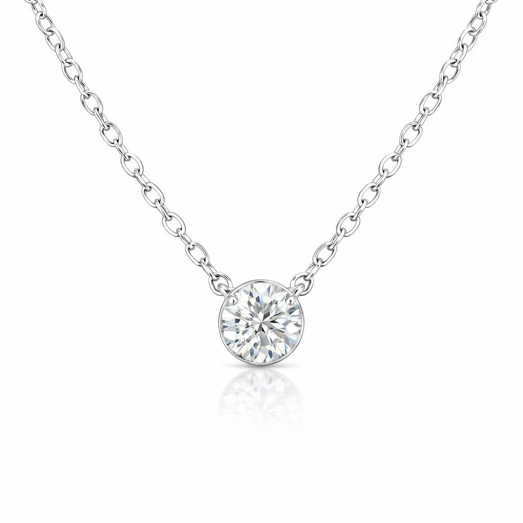 Sterling Silver Illusion Set Necklace