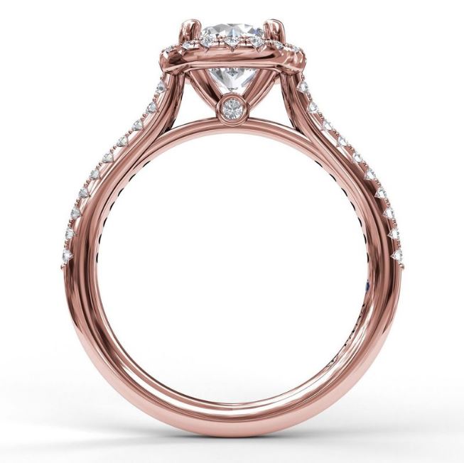 14 Karat Rose Gold Diamond Engagement Mounting