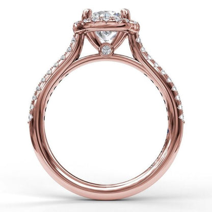 14 Karat Rose Gold Diamond Engagement Mounting