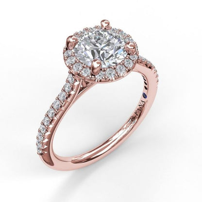 14 Karat Rose Gold Diamond Engagement Mounting