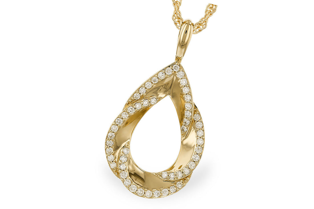 Sure! How about: 14K Yellow Gold Round Natural Diamond Pendant Necklace (0.25 ct)