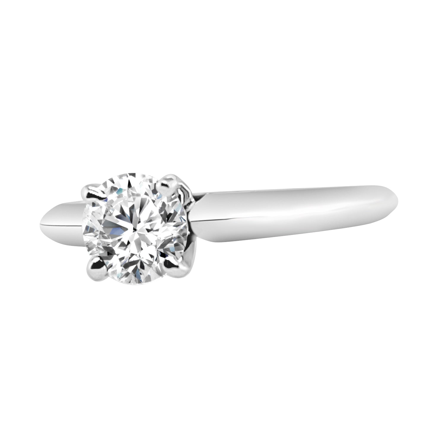 14K White Gold Round Lab Diamond Engagement Ring 0.50 ct