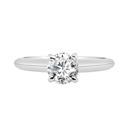 14K White Gold Round Lab Diamond Engagement Ring 0.50 ct