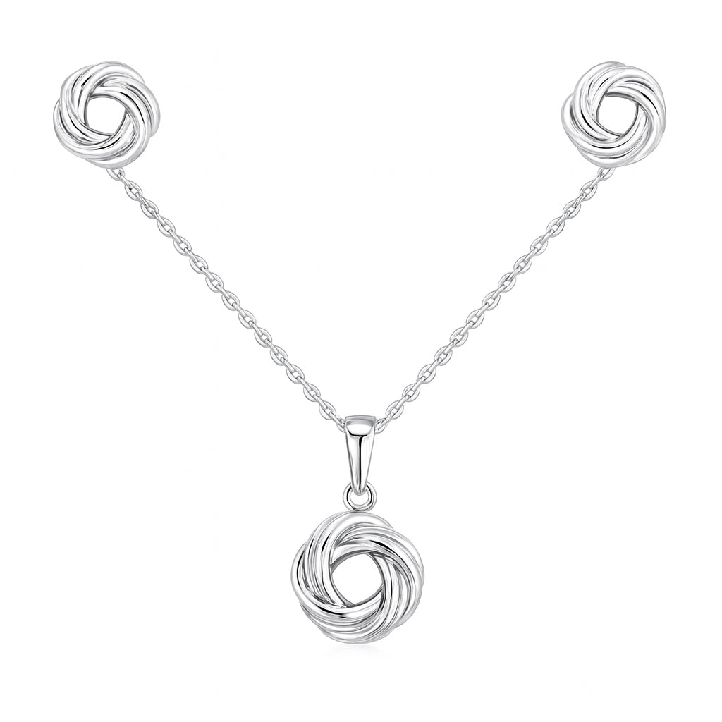 Love Knot Earring and Pendant Set