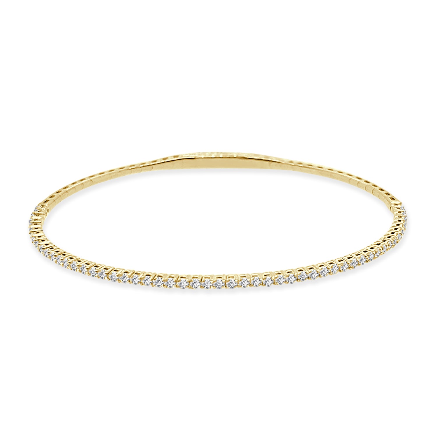 14 Karat Yellow Gold Bangle Bracelet with 1.00 Lab Diamond
