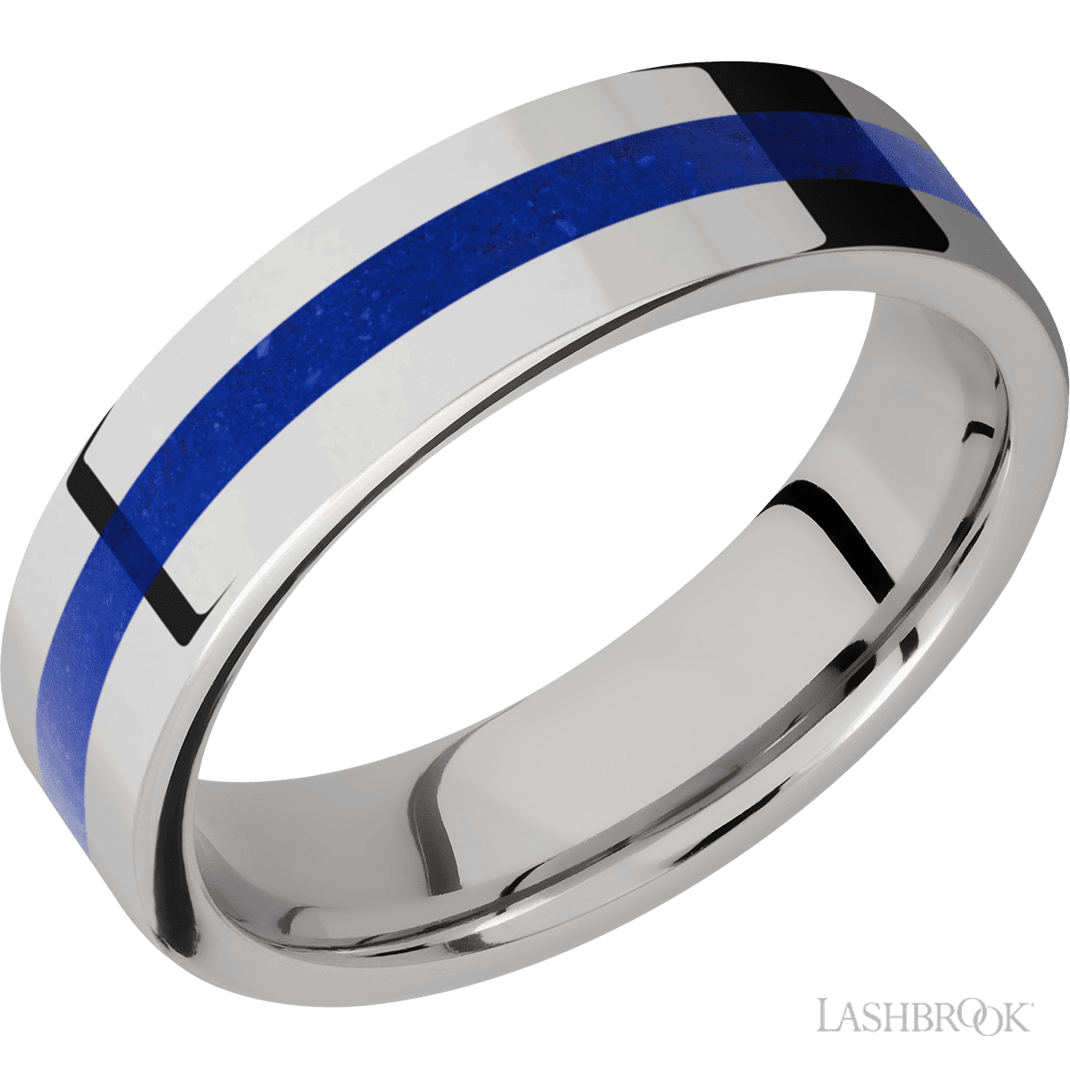 Lapis Mosaic Titanium Wedding Band - Size 10
