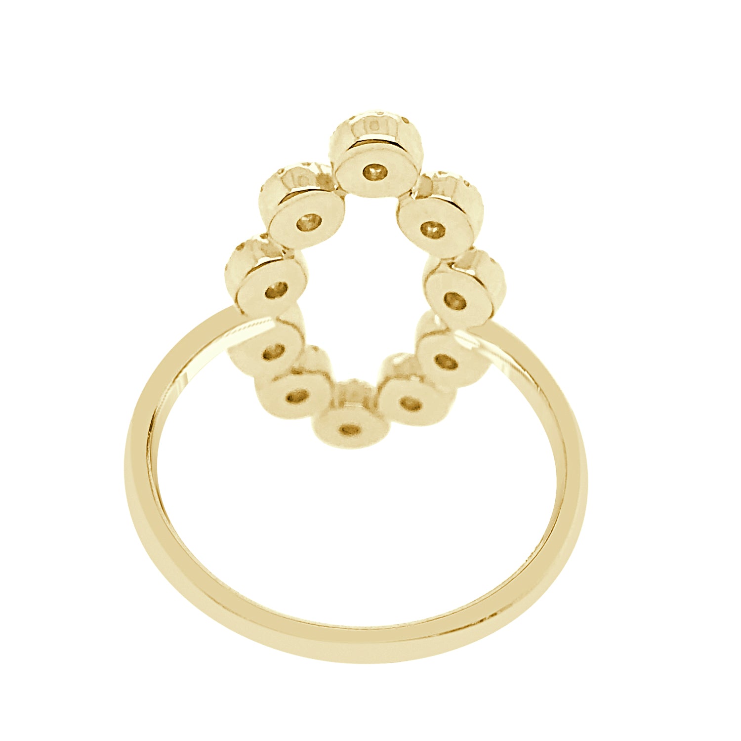 14K Yellow Gold Marquise Open Ring with 0.72 Carat Natural Diamond