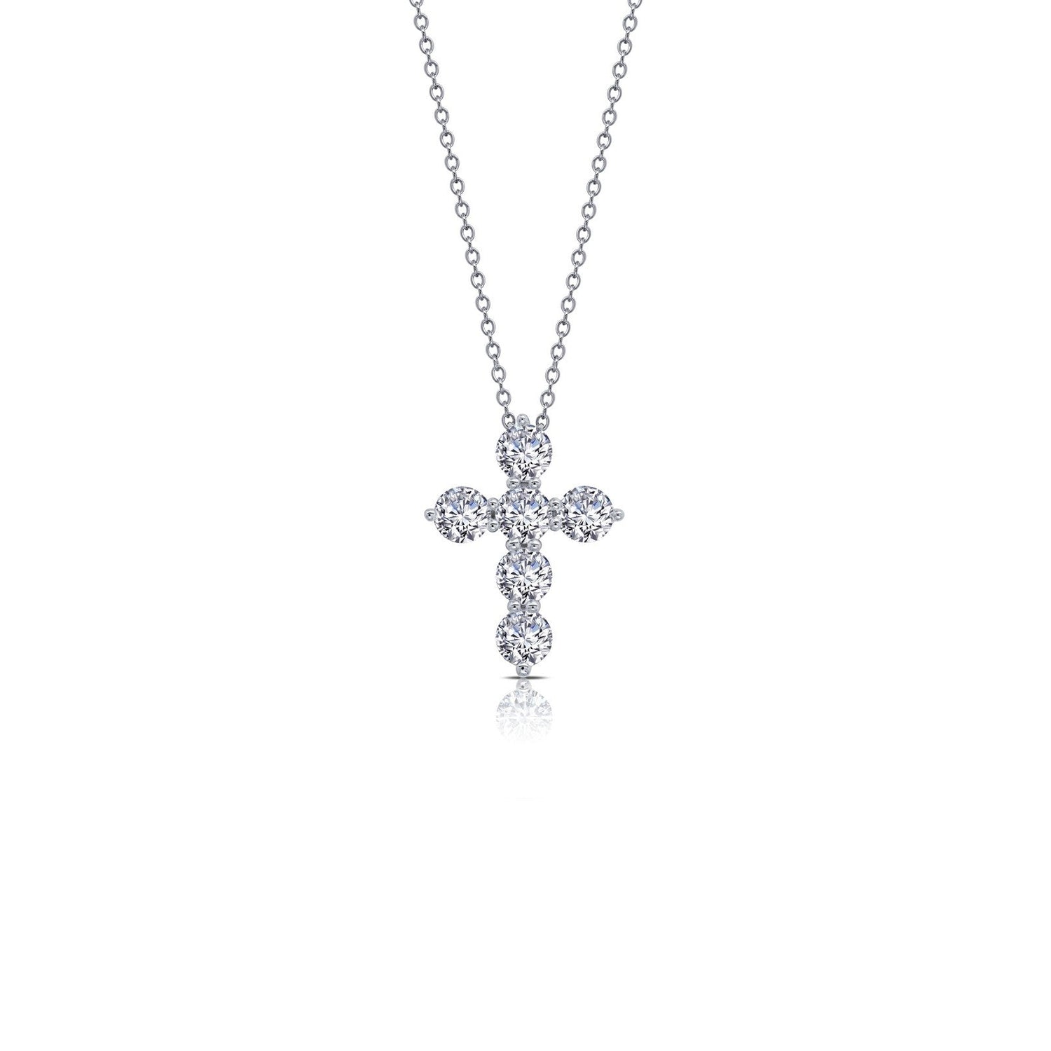 Lassaire Sterling Silver Cross Necklace - 1.02 Carats