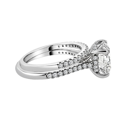 14K White Gold Lab Diamond Round Shape Engagement Ring - 4.01 Carat