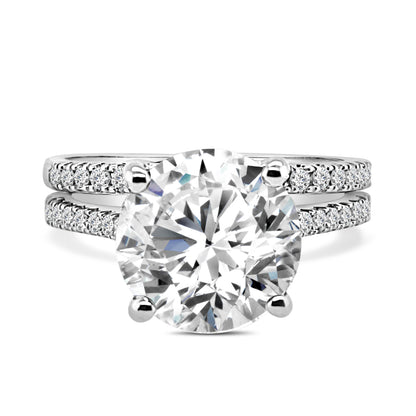 14K White Gold Lab Diamond Round Shape Engagement Ring - 4.01 Carat